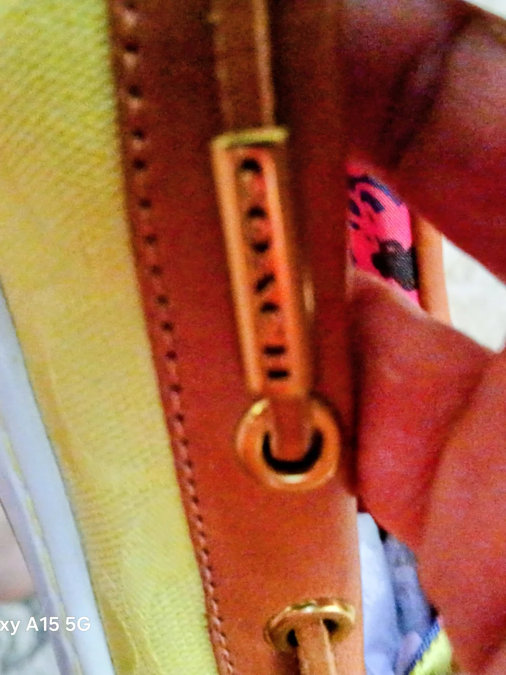 Coach Yellow Canvas and Brown Leather Trim Moccasins with Pink Printed Insole